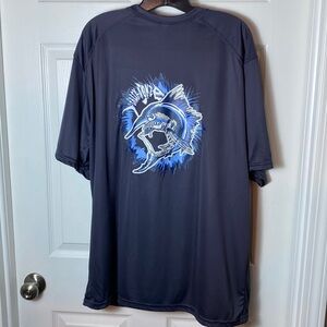 Salty Bonz Angry Marlin Short Sleeve Performance Moisture Wicking T-Shirt  2XL